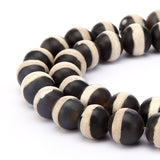 BRCbeads Matte Stripe Agate Natural Gemstone Loose Beads Round 8mm Crystal Energy Stone Healing Power for Jewelry Making- Black