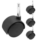 suiwotin 4pcs 2 Inch Swivel Caster Wheels, M8 Grip Neck Stem Caster Wheels, Heavy Duty Casters, Black Nylon Wheels Replacement f