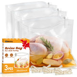 Turkey Brine Bag, Brining Bags for Turkey 25LB and Above with 3 Strings and Clips, Mother s Day Gifts for Mom, Dad Men Love Cook