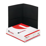 TwoPocket Portfolio, Embossed Leatherette Paper, Black