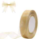 Hiswan 1 inch Sheer Organza Ribbon 50 Yards Gold Chiffon Ribbon for Gift Wrapping Christmas Halloween Decoration Wedding Bouquet