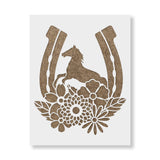 Floral Horseshoe Stencil - Craft Gift, Horse Stencil, Horse Stencils, Floral Stencils, Laser Cut Stencils