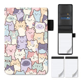 AMBOJ Leather Notepad Holder with Replaceable Refill Pages, Portable Pocket Notebook Cover with Beautiful Pattern, Small Memo Pa