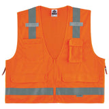 Ergodyne GloWear 8250Z ANSI Orange Surveyors Reflective Safety Vest with Back Pocket, 2XL/3XL