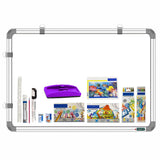 Yajnas Non-Magnetic 2X3 Feet Double Sided White Board & Chalk Board Both Side Writing Boards, One Side White Marker & Reverse Si