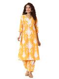 Libas Womens Printed Silk Blend Straight Kurta With Salwar