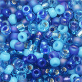Miyuki Round Seed Beads Size 8/0 22g Blue Tones Mix