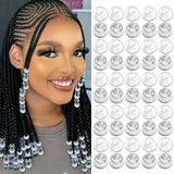 VENOFEN 50PCS Silver Hair Beads Loc Dreadlock Jewelry Clear Large Beads Braids Accessories Hair Decoration for Women Jewelry Mak