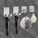 CGBE 4 Packs Shower Hooks for Inside Shower, Self Adhesive Shaver Holder Hanger Hook for Bathroom Damage Free Wall Hooks for Raz