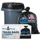 45 Gallon Trash Bags Heavy Duty | 100 Count | Fits 39 Gallon, 40 Gallon, 44 Gal, 45 Gal Trash Cans | Large Black Garbage Bags fo