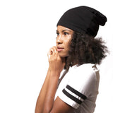 ADAMA Satin Lined Jersey Beanie Ultra Soft Fashionable Hipster Chic Satin Lining Prevents Breakage and Tangling, Day and N