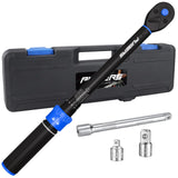 PUIBERS 5PCS Torque Wrench Set 3/8 Drive 5-50 FT.LB, Dual-Direction 72-Tooth Adjustable Torque Wrenches with 6 Extension Bar, 3/