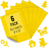 6PCS Gold Yellow Felt Fabric Sheets 9 x 12 - 1.6mm Thick Soft Felt for Craft Sewing DIY Patchwork Art Projects Decorations