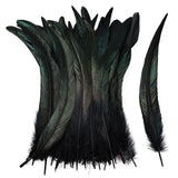 iHUFeather Natural Rooster Tail Feathers 50pcs 10-12inch Long Rooster Coque Tail Feathers Bulk for DIY Crafts Costume and Hallow