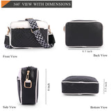 Adisa Women'S Girls Color Block Cross Body Sling Bag With Printed Belt (Sl5150-Bla-Whi),Black-White,,B0F2GT2YY8