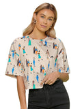Toplot Tops For Women Casual Printed Crop Top With Half Sleeve (Crop-Top-5098-Chiku-M),Beige,,B0C1NP42LR