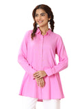 Libas Women'S Viscose Rayon Solid Straight Kurtis (98157_Pink_M)