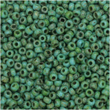 Miyuki Round Seed Beads, 11/0, 8.5 Gram Tube, 4514 Seafoam Green Matte Picasso