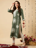 Gosriki Women'S Cotton Blend Chikankari Embroidered Straight Kurta (Dp-28-Pista-Gs_Xl_Pista_X-Large),Pista,,B0CHSF19BQ