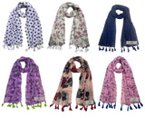 Fusfus WomenS Printed Chiffon Scarves And Stoles, Free Size(Multicolour, Fs791) Pack Of 6 (Multicolor1)