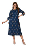Gosriki Women'S Cotton Flared Printed Kurti (Diksha-Navy Blue_Xl-Go Navy Blue_X-Large),Dark Blue,,B09S3HD7LZ