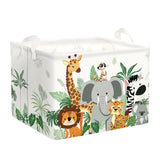 HUUMONSS Tropical Animals Baby Laundry Hamper Collapsible Clothes Kid Storage Basket Giraffe Elephant Large Boys Girls Gift Toy