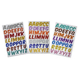 Eclet Glitter Foam Self Adhesive Abcd/Alphabets Wall Stickers For Art And Craft (Multicolour; Medium) -Set Of 3 Sheets, 70 Mm