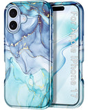 Btscase Compatible with iPhone 17 Case 6.3 Inch 2025,Marble Pattern 3 in 1 Heavy Duty Shockproof Full Body Rugged Hard PC+Soft S