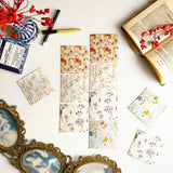 Inkchalk Vintage Petals Greeting Cards Set Of 10 | 4X4 Inch Folded Note Cards With 50+ Stickers | Premium, Textured Paper, Natur