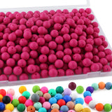 Sunrony 170Pcs 15mm Silicone Beads for Keychain Making, Round Silicone Beads for Pens and Necklace Bracelet Crafts Making(Magent