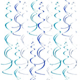 Ceiling Swirl Foil Decorations Hanging Plastic Streamer Themed Swirl Party for Birthday Wedding Baby Shower Sea Nautical Themed