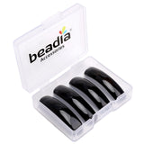 BEADIA Natural Curved Black Agate Stone Beads 36x10mm 4pcs for DIY Bracelet Jewelry Making