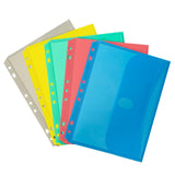CLine Super Heavyweight Poly Mini Size Binder Pocket, 5.5 x 8.5 inches, 7Hole Punched, 1 Pocket, Color May Vary (08730)