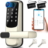 Smart Door Lock with Handle,Fingerprint Exterior Locks,Smart Locks for Front Door/Bedroom/Office,Electronic Digital Keypad Smart