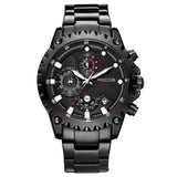 Rocosjewe Men'S Classic Wristwatch Chronograph Stainless Steel Analog Quartz Watch Multifunction Waterproof Date Business Wrist