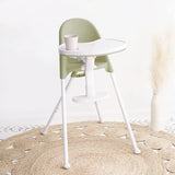 Funny Supply 3-in-1 Cute Folding High Chair, Perfect Modern Space Saving Highchair with Detachable Double Tray, 3-Point Harness,