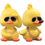 wonuu Shaking Head Duck Cool Car Dashboard Decorations Cute Doll for Car Interior Ornament Accessories, Yellow Shaking Ducks-L
