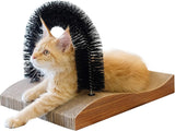 Fukumaru Cat Self Groomer, 2.0 Version Cat Arch Face Scratcher with Scratcher Pad, Cats Back Grooming Massager Toy Brush for Indoor Kitten and Small Dog (42L x 25W x 29H CM, Self Groomer)