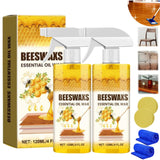 YUEOL 2PCS Beeswax Wood Polish Spray,Beeswaxs Essential Oil Wax,MultiPurpose Furniture Beeswax Wood Polish,Wood Cleaner Repairi