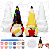 Seenelling 2 Sets Ready to Paint Your Own Gnome School Gnome Ceramics to Paint Teacher Appreciation Gifts 4 Unpainted Cerami
