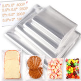 950 PCS Clear Resealable Cellophane Bags 4 Sizes with 3.5 5,3.9 5.9, 5 6.6, 5.9 9 Inches Good for Bakery, Snacks, Candle, So