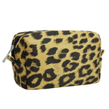 AGBIADD Leopard Print Design Cosmetic bag Makeup bag Soft Toiletry Bag for Women Travel Essentials (Yellow)
