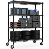 M MZG Industrial Metal 4 Tier Shelving for Garage, Pantry, Warehouse, Basement Utility Room, Storage Rack Metal Shelving Unit, S