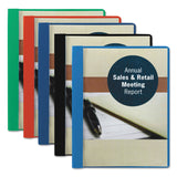 Poly Report Cover, Tang Clip, Letter, 1/2 Capacity, Clear/Dark Blue, 25/Box