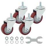 Finnhomy Swivel Caster Wheels 3 Inch Threaded Stem Casters Set of 4 Heavy Duty 1/2-13 x 1 Anti-wear Polyurethane Industrial Cast