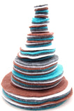 Playfully Ever After Charcoal Gray, Cocoa Brown, Turquoise Blue & White Craft Felt Circles (Mixed Size Pack 56pc)