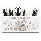 Cyujyu Happy Retirement Gifts for Women Pencil Pen Holder for Desk