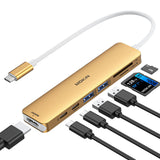 USB C Hub HDMI Adapter for MacBook Pro/Air, MOKiN 7 in 1 USB C Dongle with HDMI, SD/TF Card Reader, USB C Data Port,100W PD, and