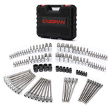 CASOMAN 107 Pieces Bit Socket Set, 1/4, 3/8 and 1/2 Drive, Torx/Extra Long Torx/Tamper Proof Torx/Hex/Ball End Hex, SAE/Metri