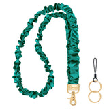 Hovmwey Scrunchie Teacher Lanyards for ID Badges Keys, Cute Long Neck Key Lanyard Straps for Women Card Holder Keychain Wallet(E